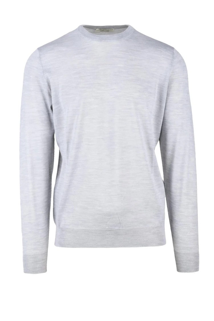 Filippo De Laurentiis Light Grey Merino Wool Men's Crewneck Pullover