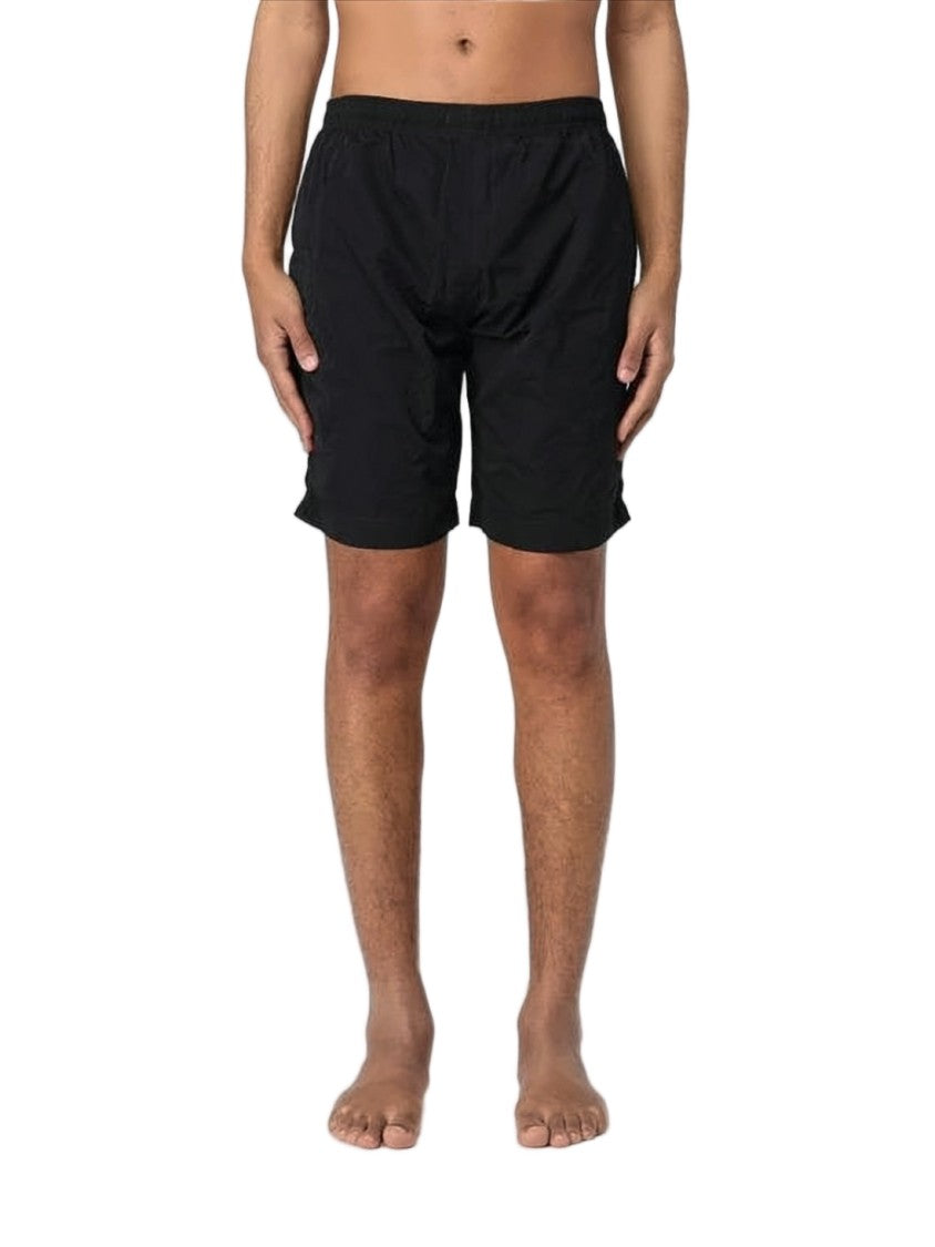 C.P. Company Minimalist Black Beach Shorts With Practical Cargo Pocket