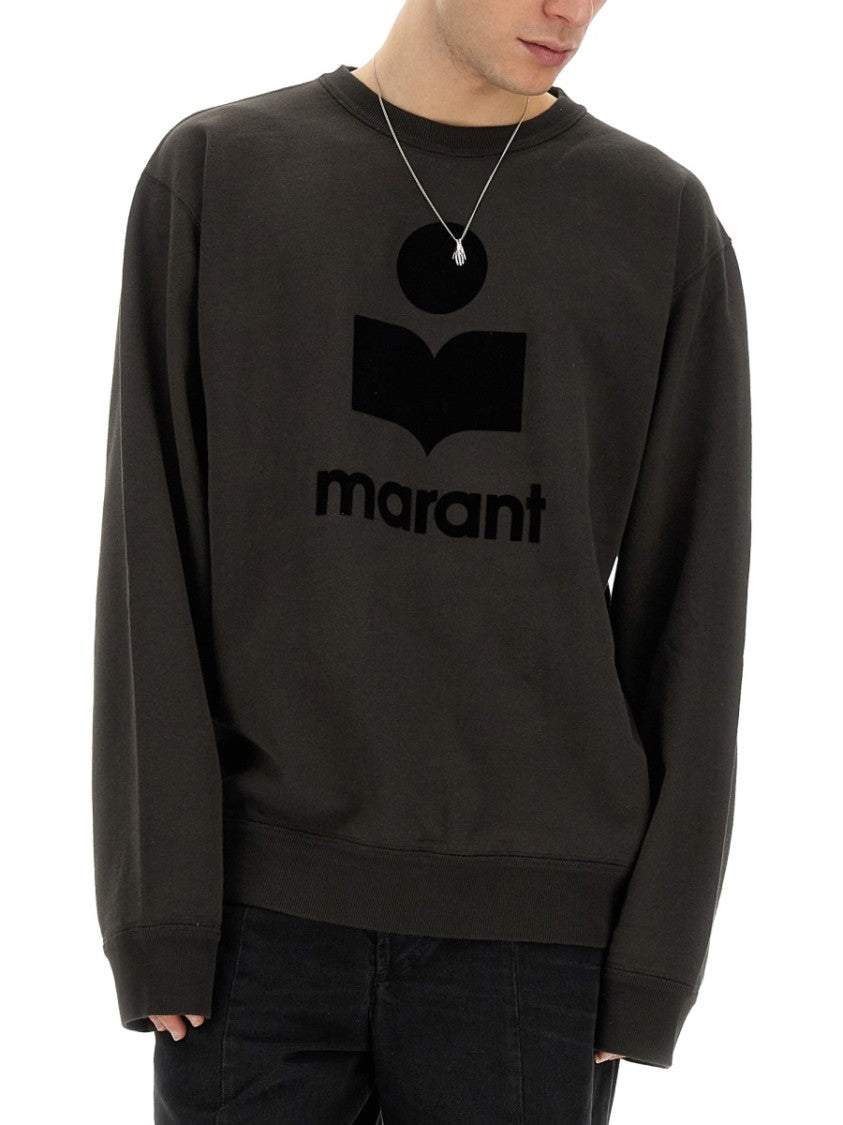Isabel Marant Regular Fit Crew Neck Sweatshirt With Bold Logo Graphic