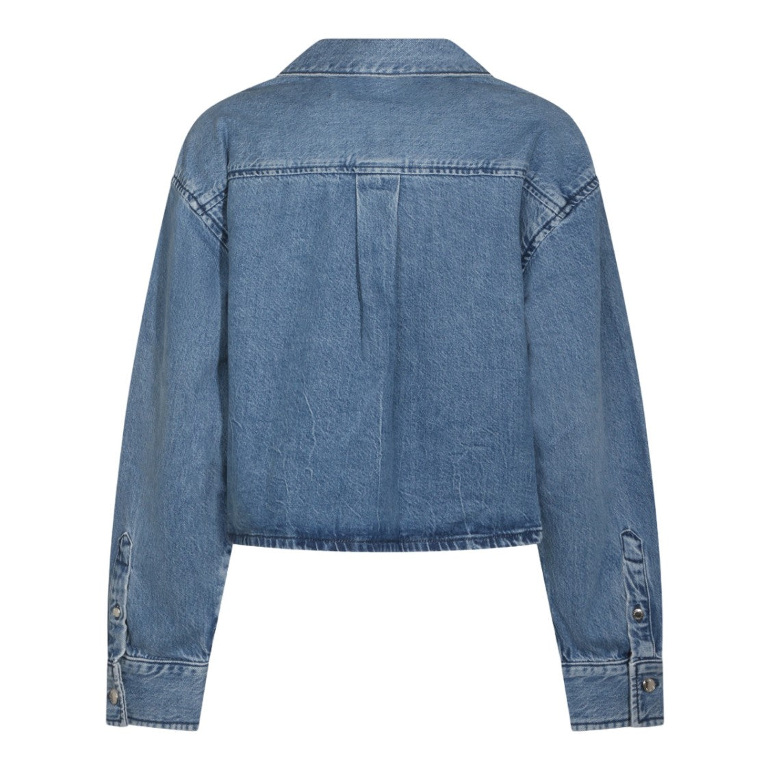 Alexander Wang Cropped Denim Shirt With Classic Collar