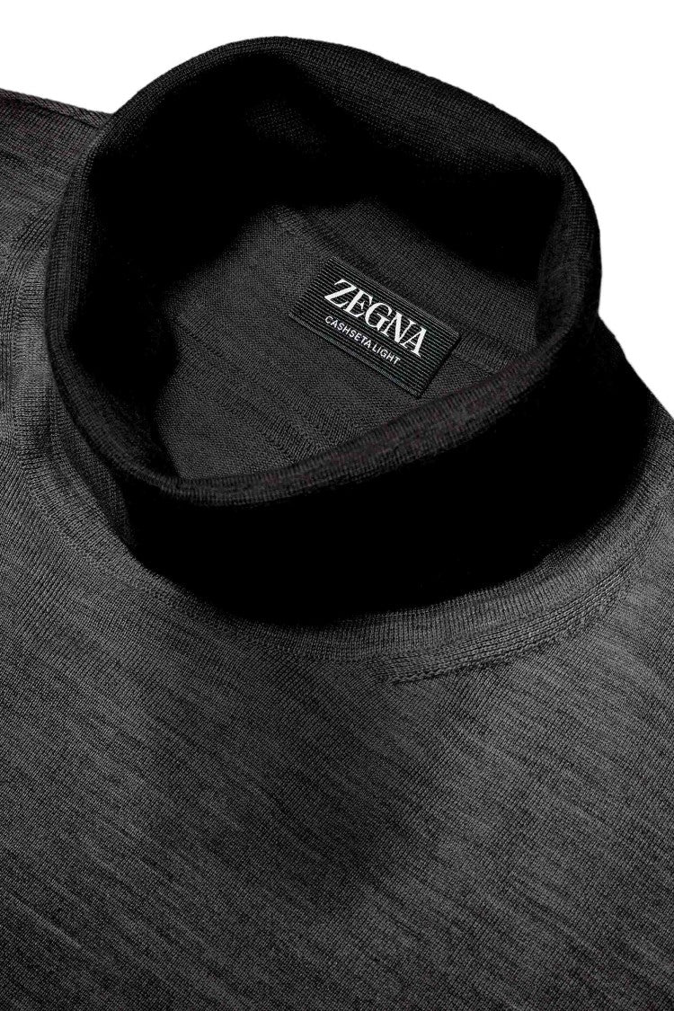 Zegna Cashseta Light Cashmere-Silk Turtleneck Sweater