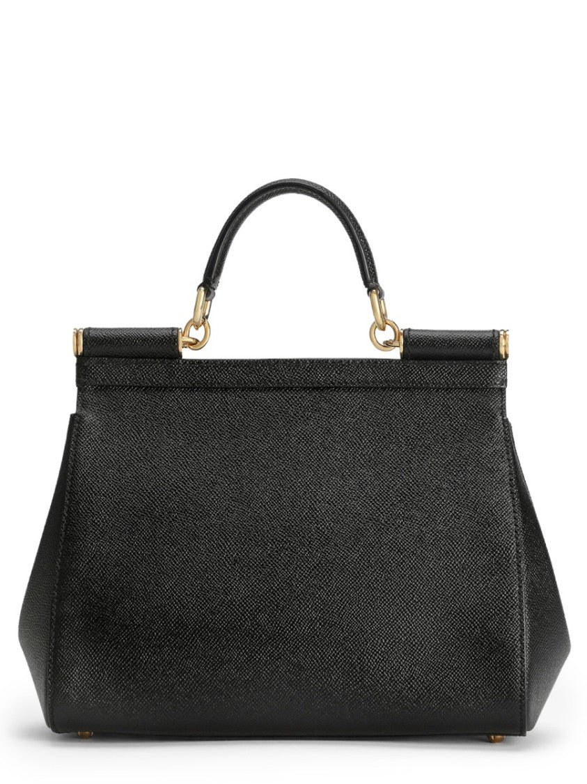 Dolce & Gabbana Structured Textured Leather Tote With Gold-Tone Hardware