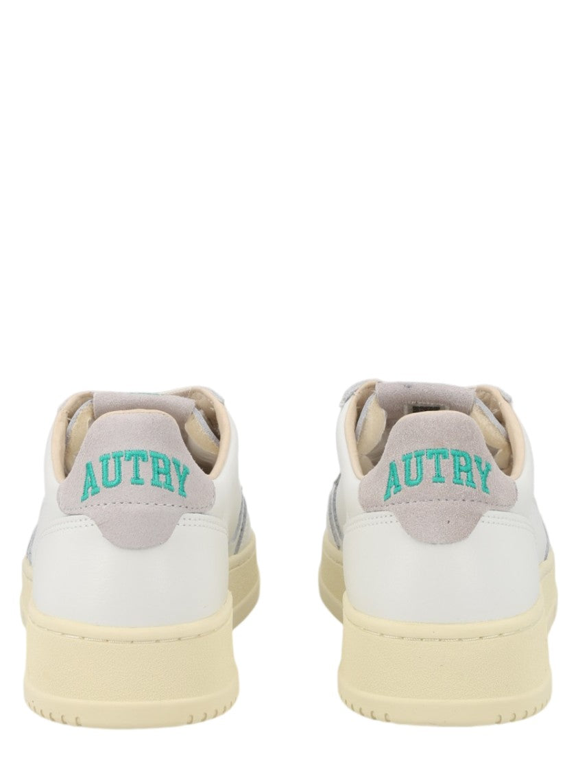 Autry Medalist Low White Suede Accents Cow Leather Sneakers