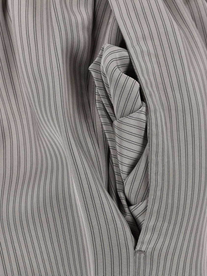 Róhe Striped Trousers In Grey Fabric, Medium Waist