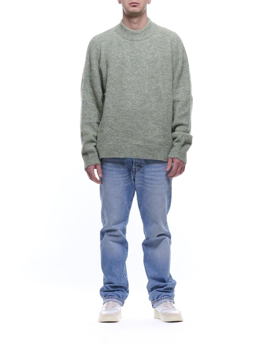 Atomofactory Sage Green Brushed Crewneck Sweater