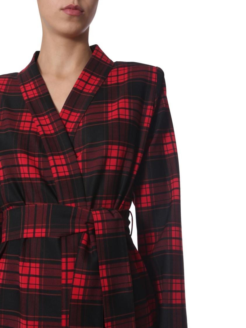 Unravel Project Wrap-Style Mini Dress With V-Neckline