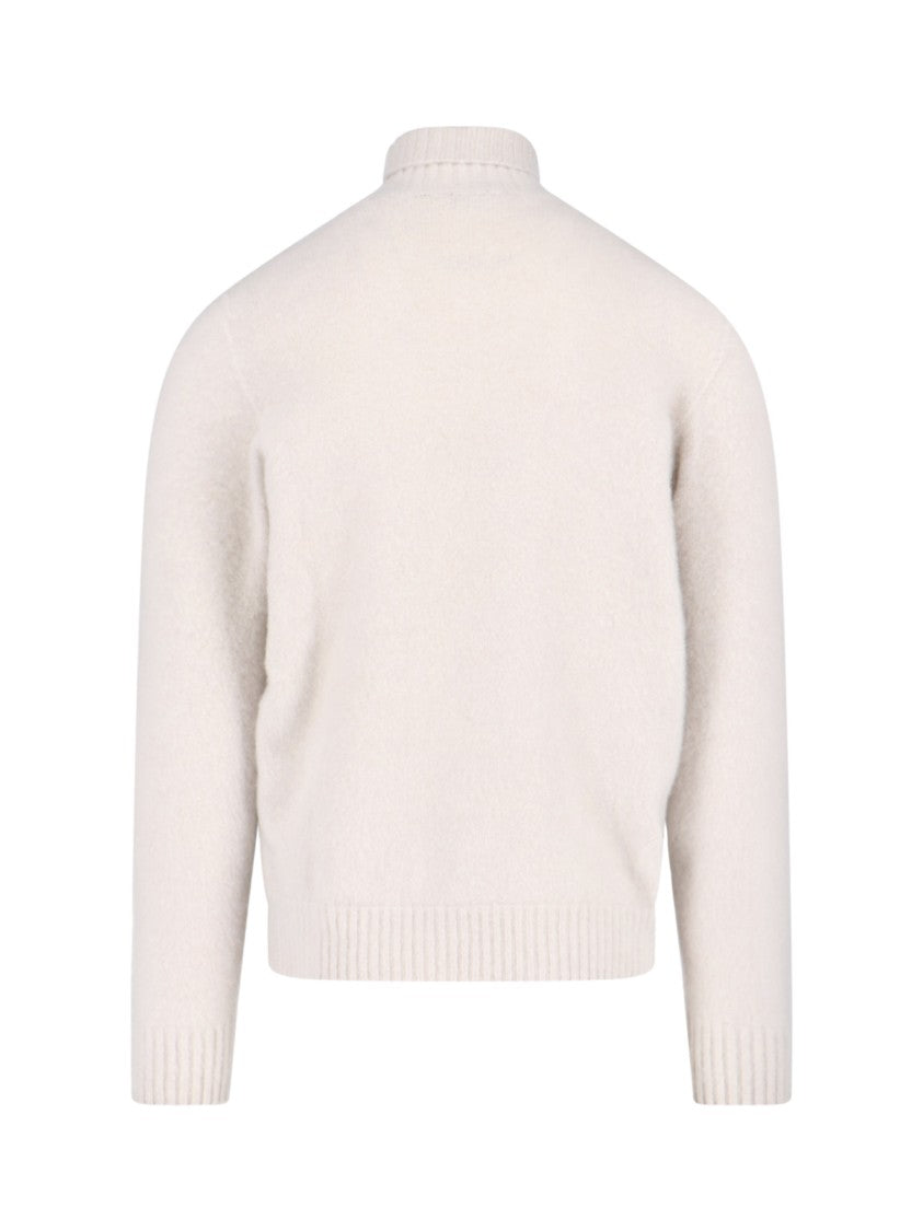 Drumohr Cashmere Sweater, Cream, Turtleneck, Long Sleeves