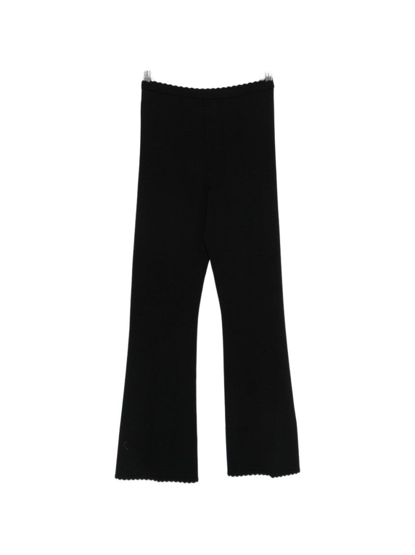 Twin-Set Straight-Leg Pants With Scalloped Hem