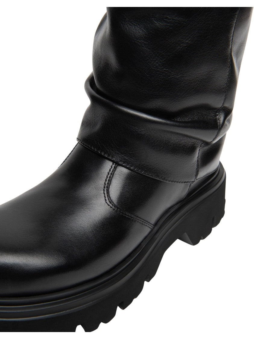 Nero Giardini Eva Fontain Slouched Design Leather Boots