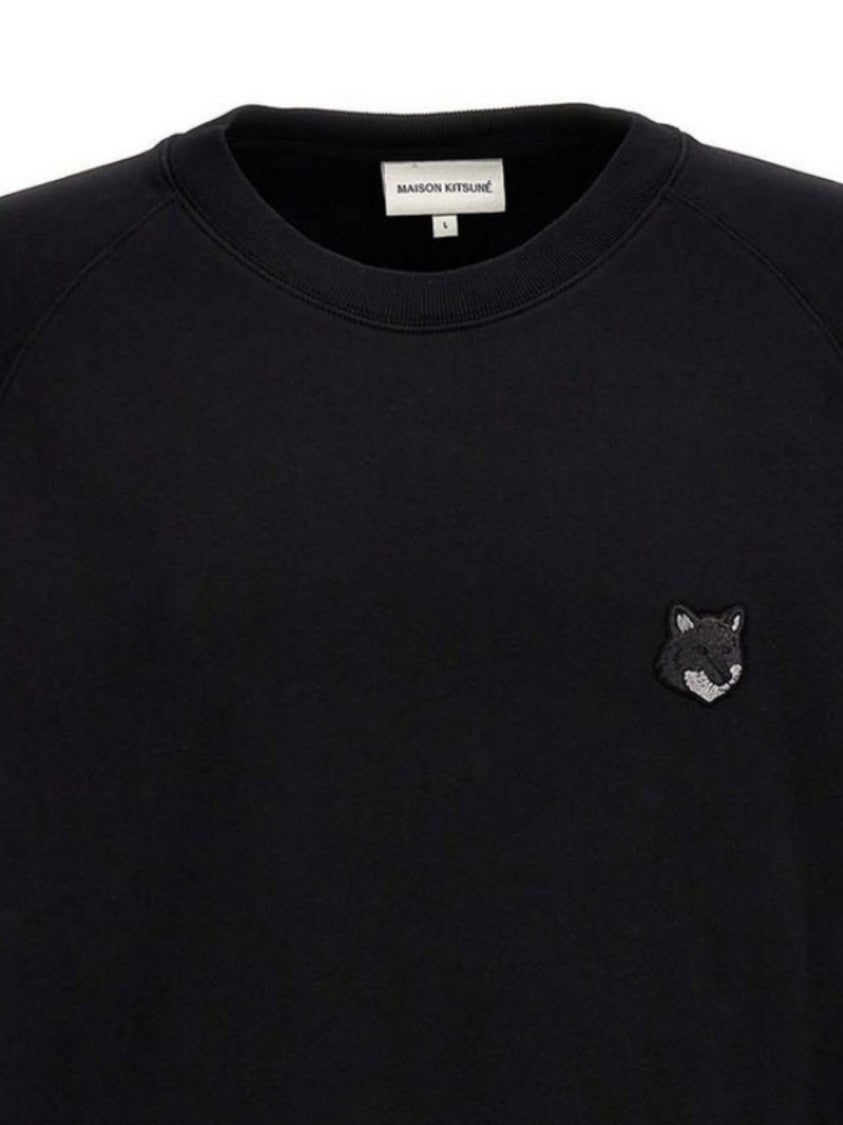 Maison Kitsuné Long-Sleeve Crew Neck Shirt With Subtle Emblem And Ribbed Cuffs