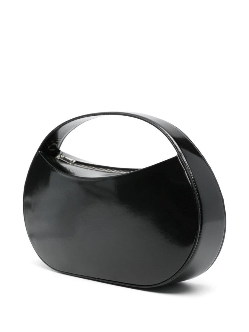 Coperni Curve-Edge Black Patent Leather Handbag