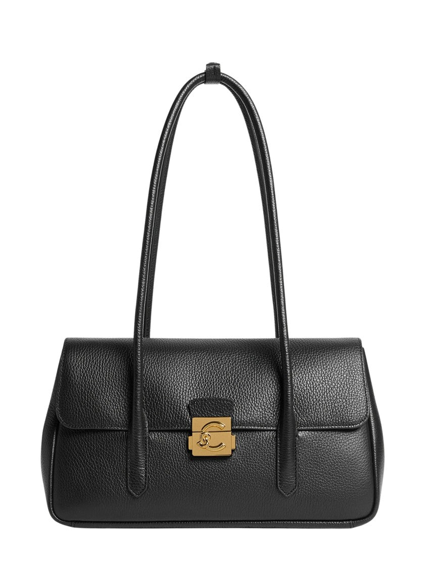 Coccinelle C-Me Lock Shoulder Bag With Textured Pebbled Finish
