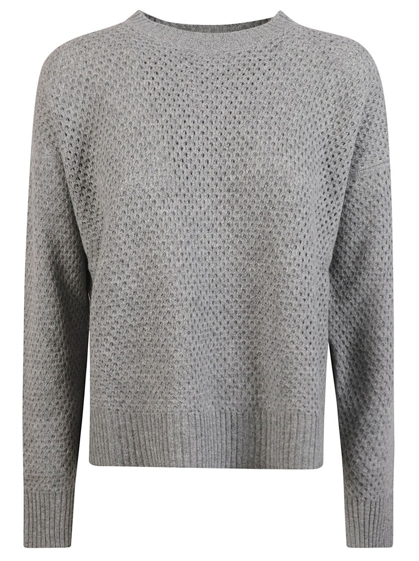 Moschino Textured Knit Grey Sweater