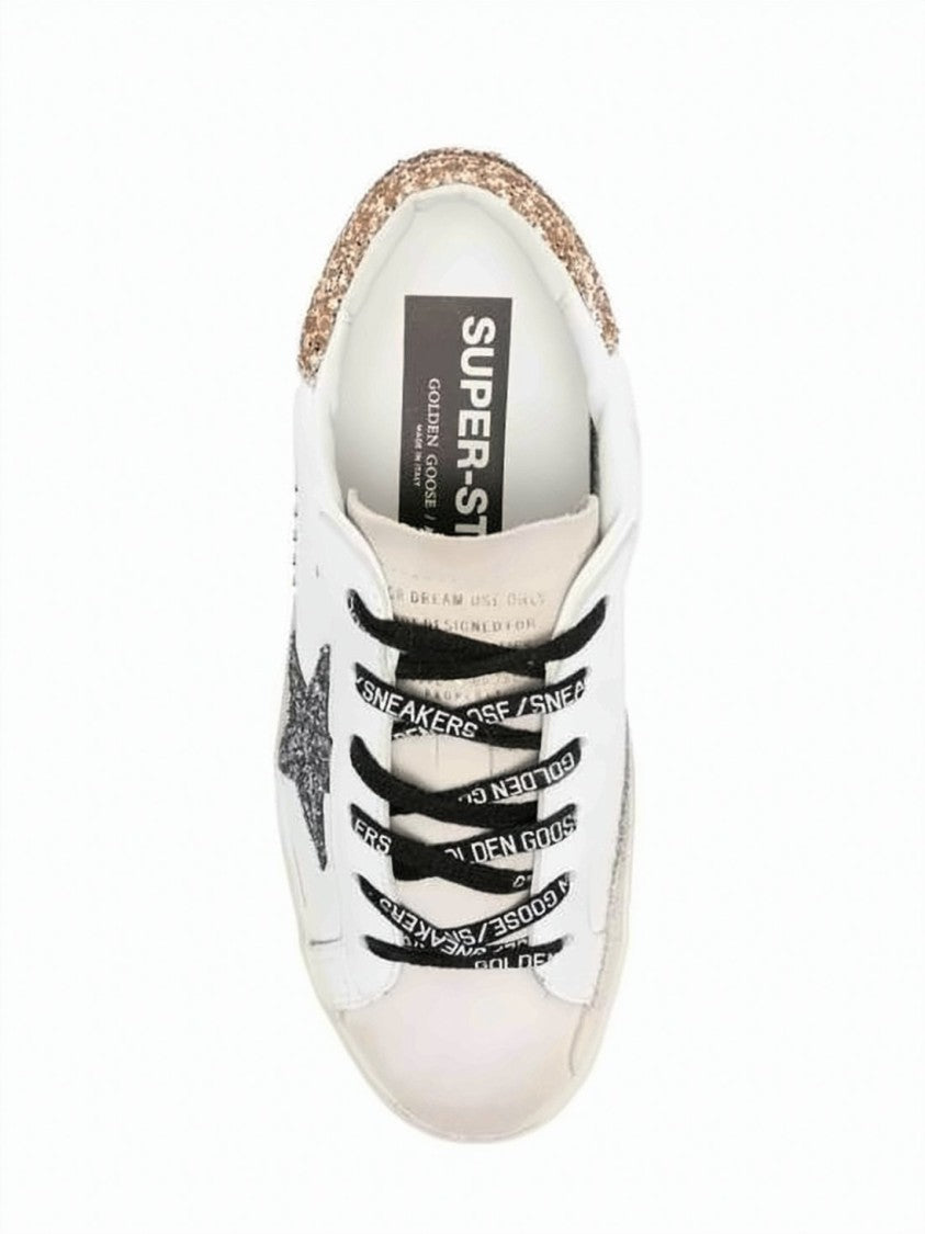 Golden Goose Distressed White Leather Sneakers