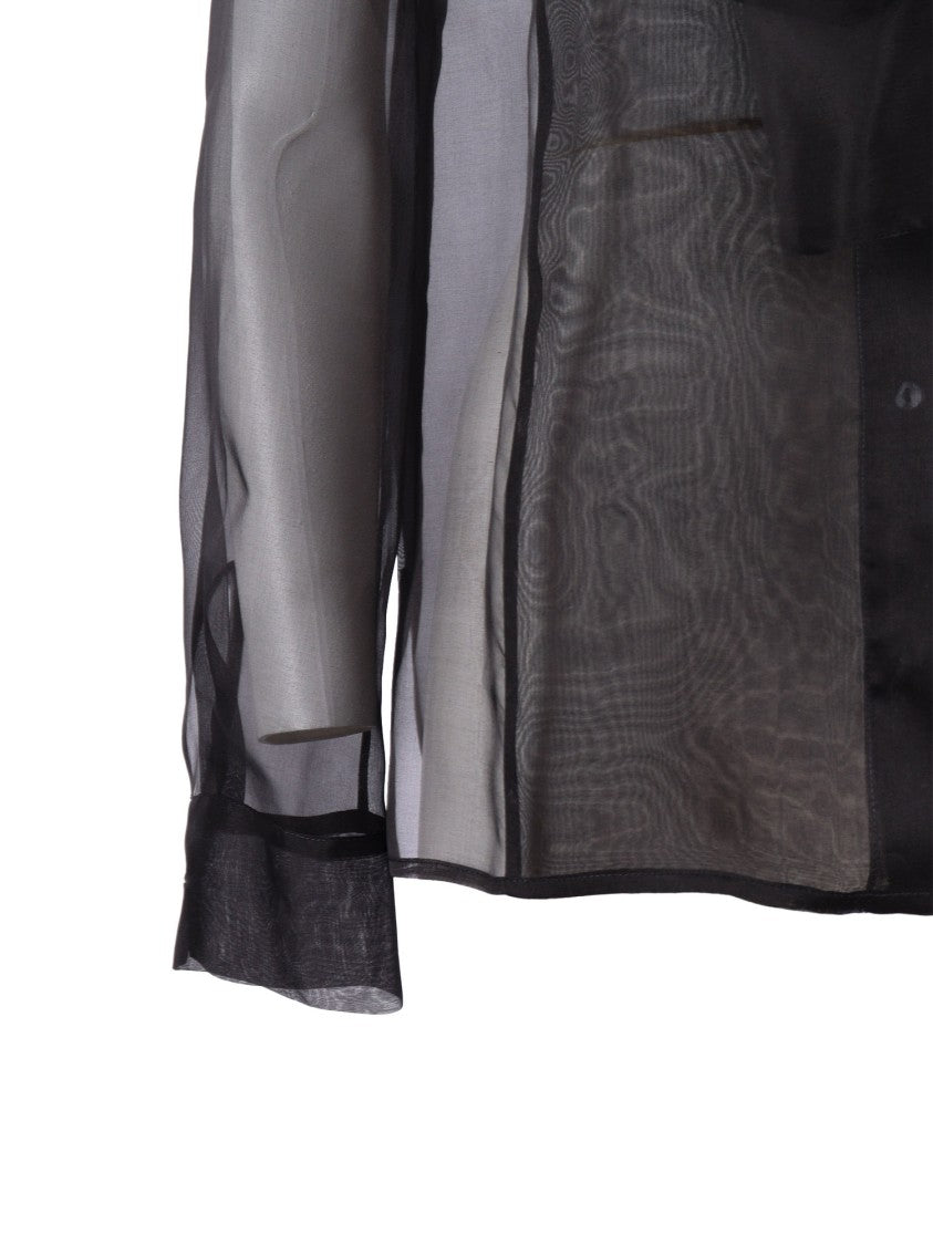 P.A.R.O.S.H. Silk Blouse With Oversized Bow And Tailored Fit