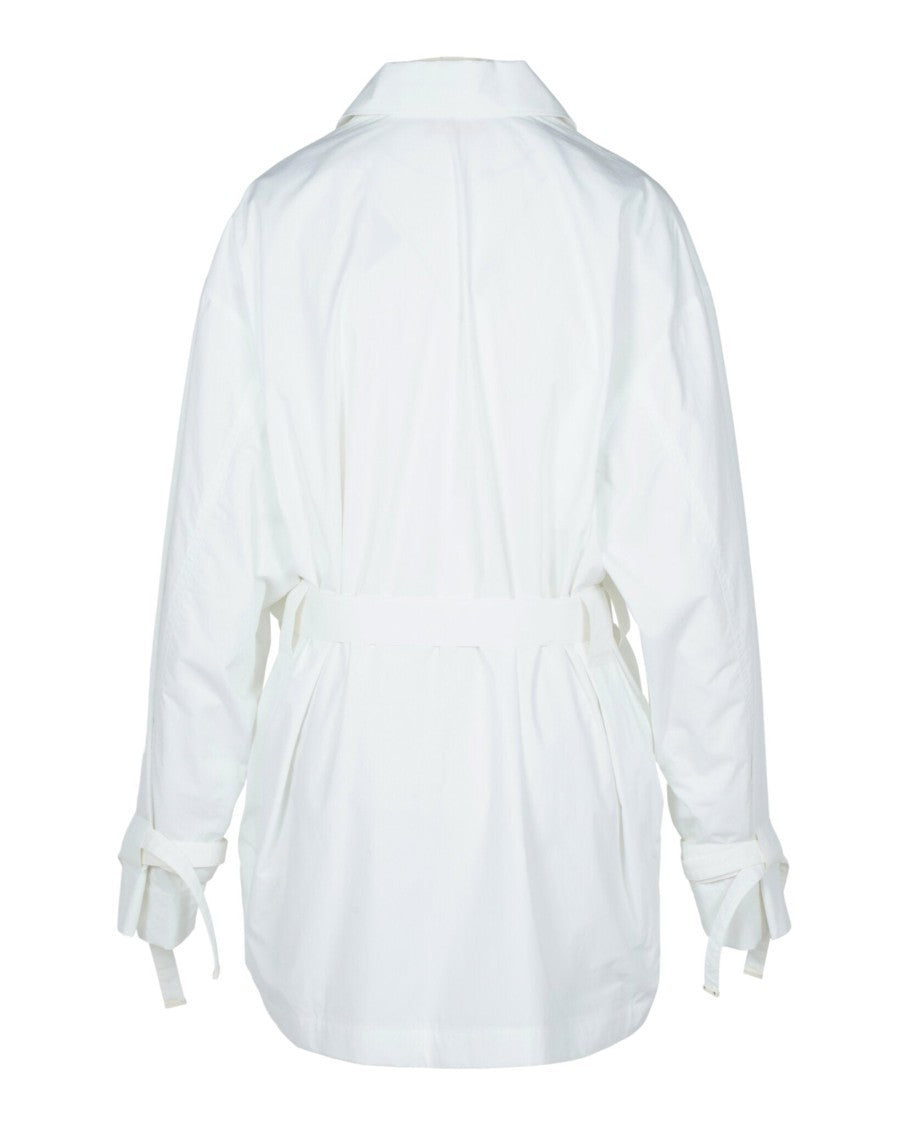 Off-White Poplin Cargo Shirt Dress