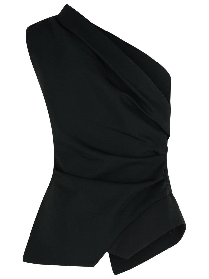 Róhe One-Shoulder Top In Black Viscose Blend