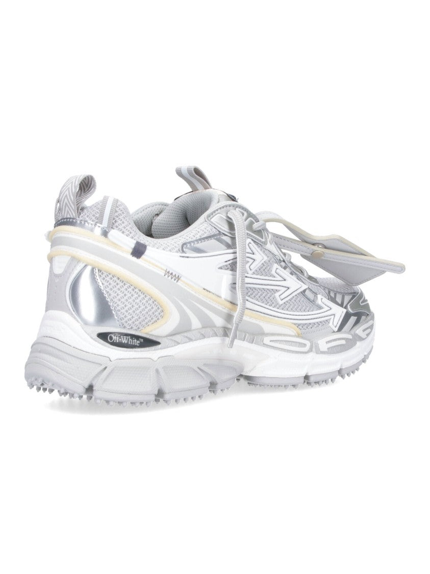 Off-White Grey Contemporary Mesh Upper Sneakers