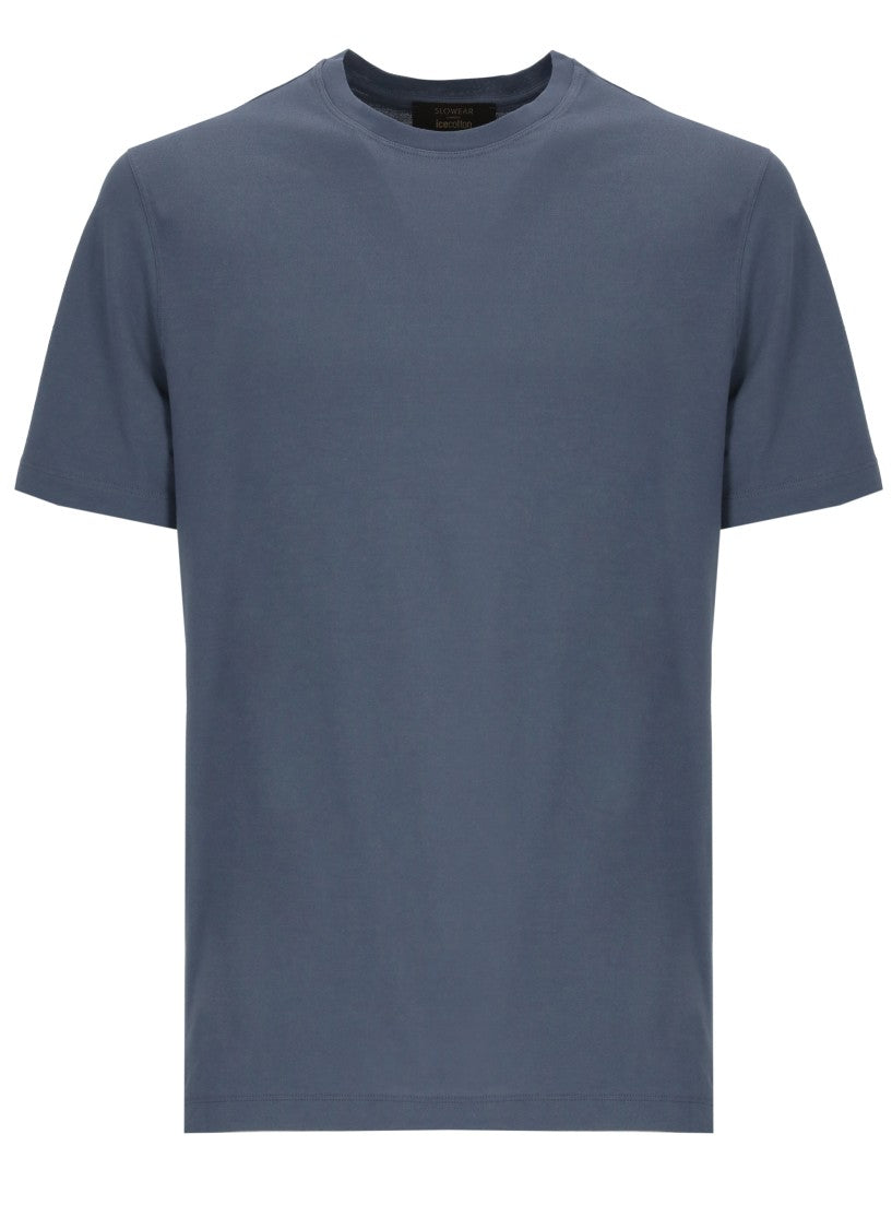 Zanone Blue Crewneck Cotton T-Shirt