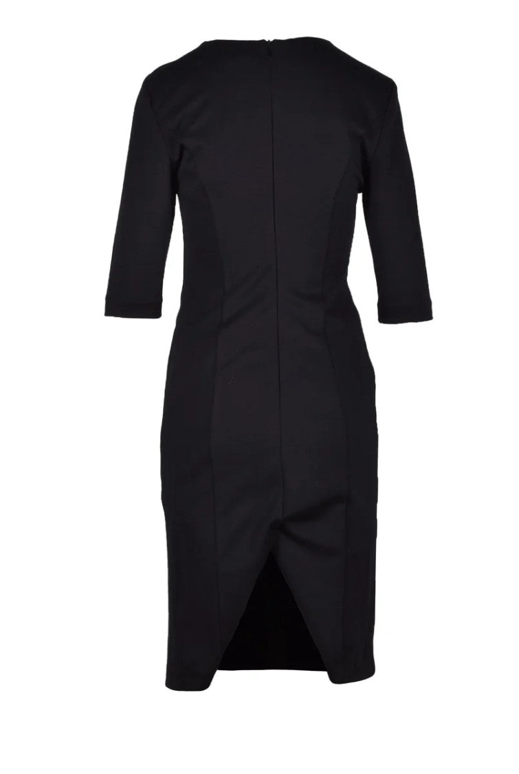 Etichetta Nera* Viscose Stretch Sheath Dress - Black