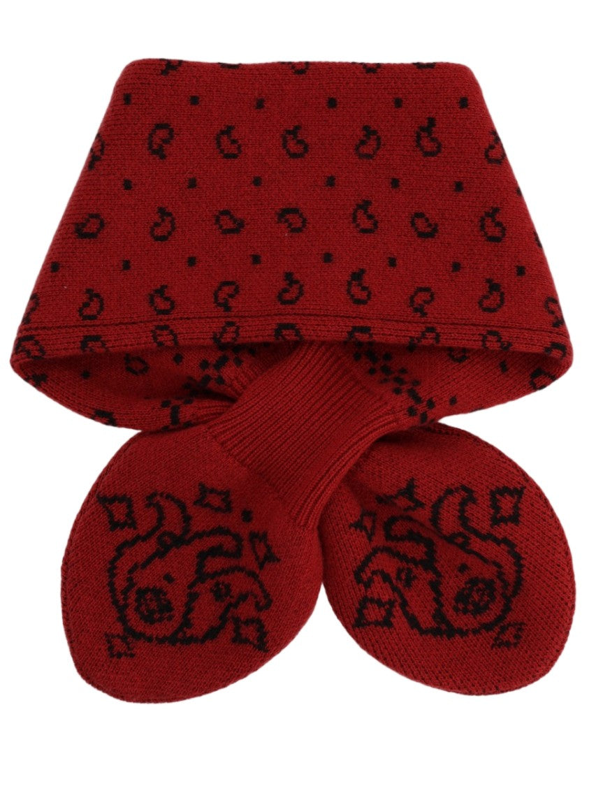 Guest In Residence Deep Red Knitted Wool-Cashmere Scarf
