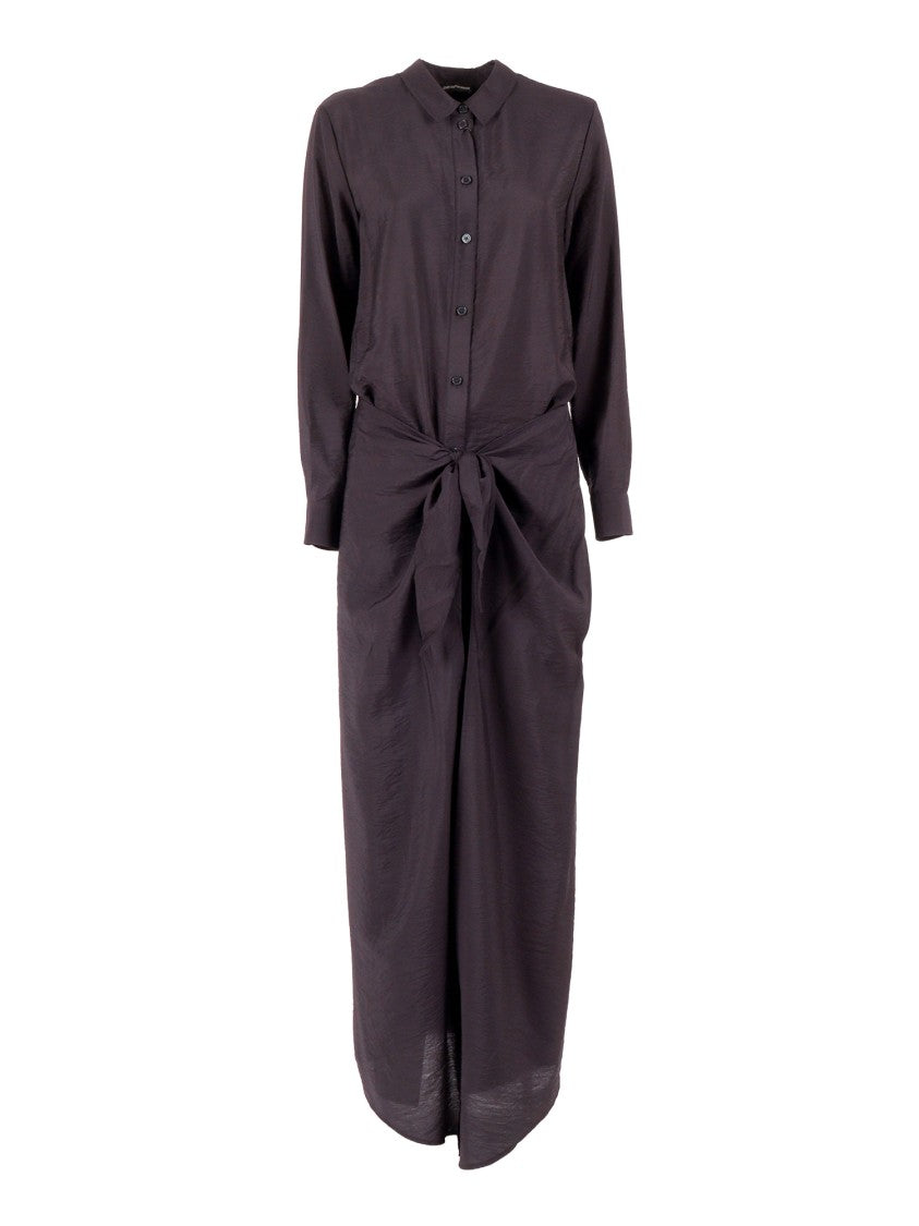 Emporio Armani Viscose-Blend Gathered Midi Dress