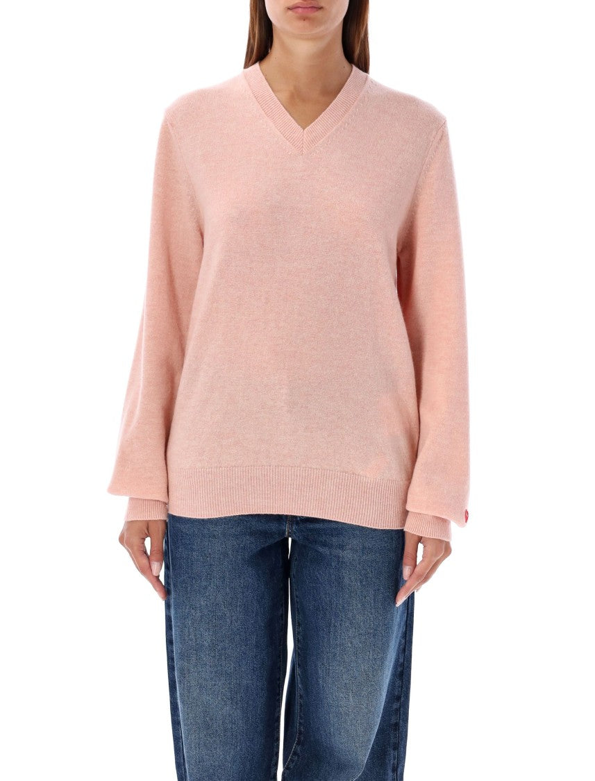 Comme Des Garçons Red Heart Mini Patch V-Neck