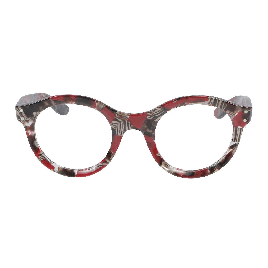 Kador Thick Bold Multicolored Rounded Sunglasses With Glossy Finish
