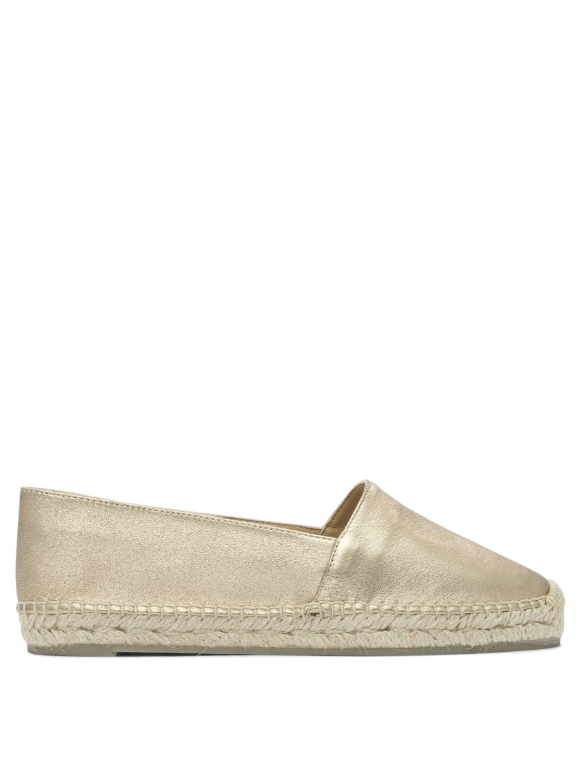 Castaner Metallic Leather Espadrilles With Braided Jute Trim