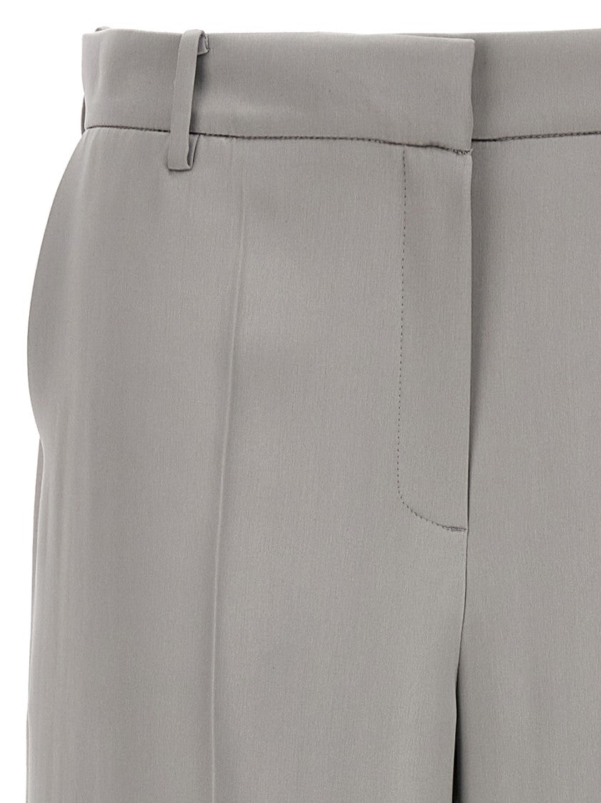 Magda Butrym Satin Straight Leg Pants With Central Crease