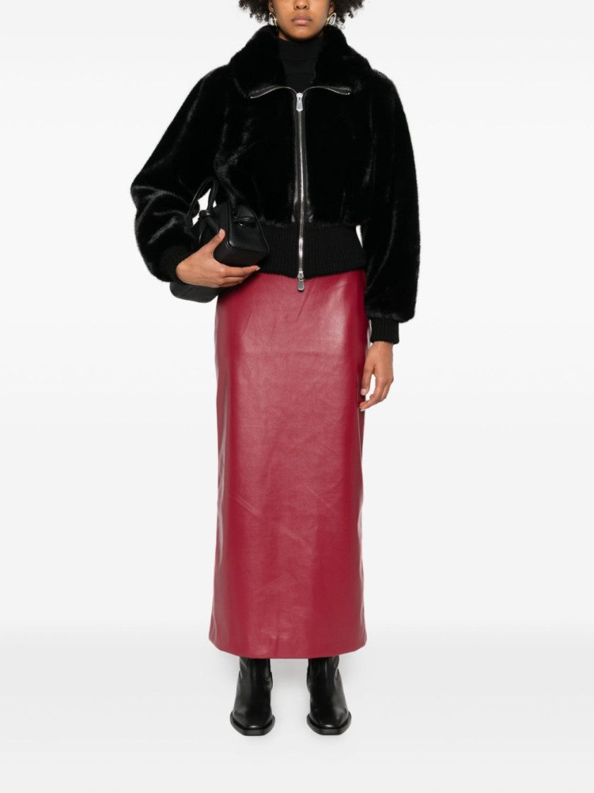 Pinko Bomber Jacket With Plush Fur-Effect Fabric