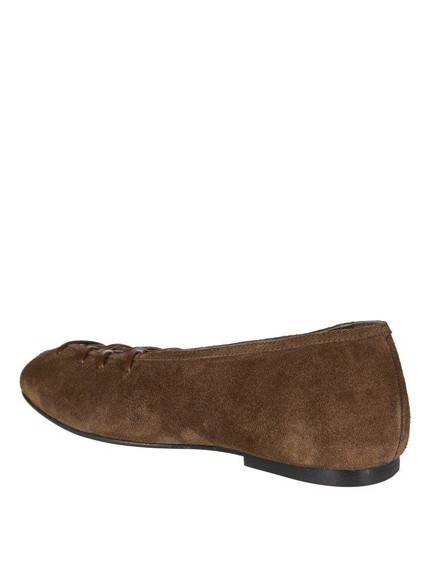 Alohas Bumi Suede Pointed Lace Up Flats