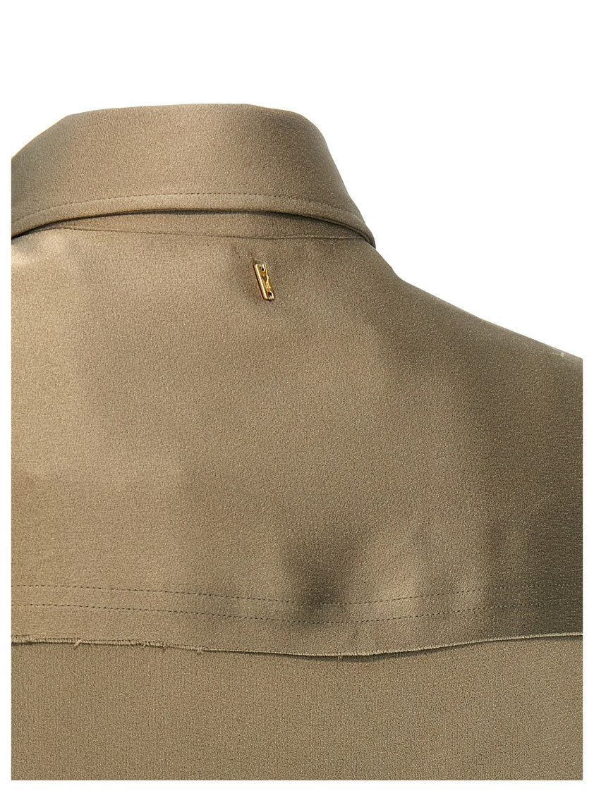 Ami Sleeveless Viscose Blend Shirt With Button Closure