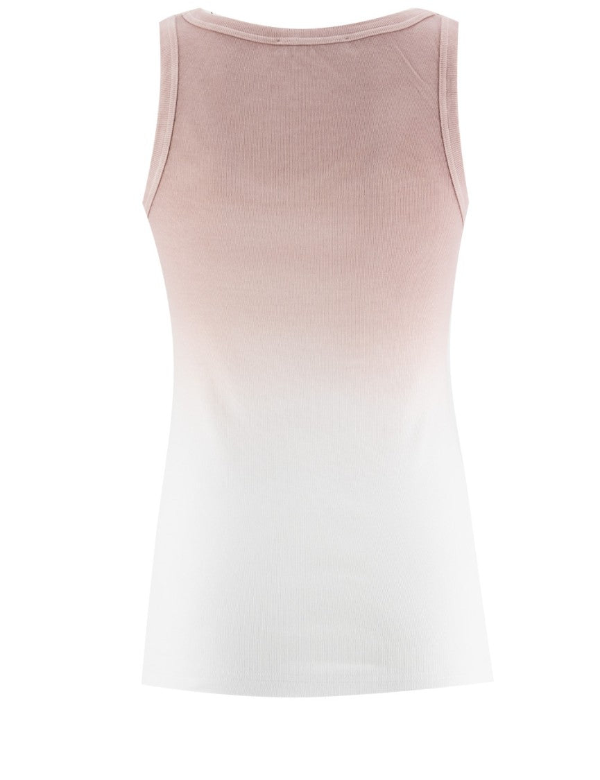 Fabiana Filippi Ribbed Jersey Tank With Unique Shaded Print