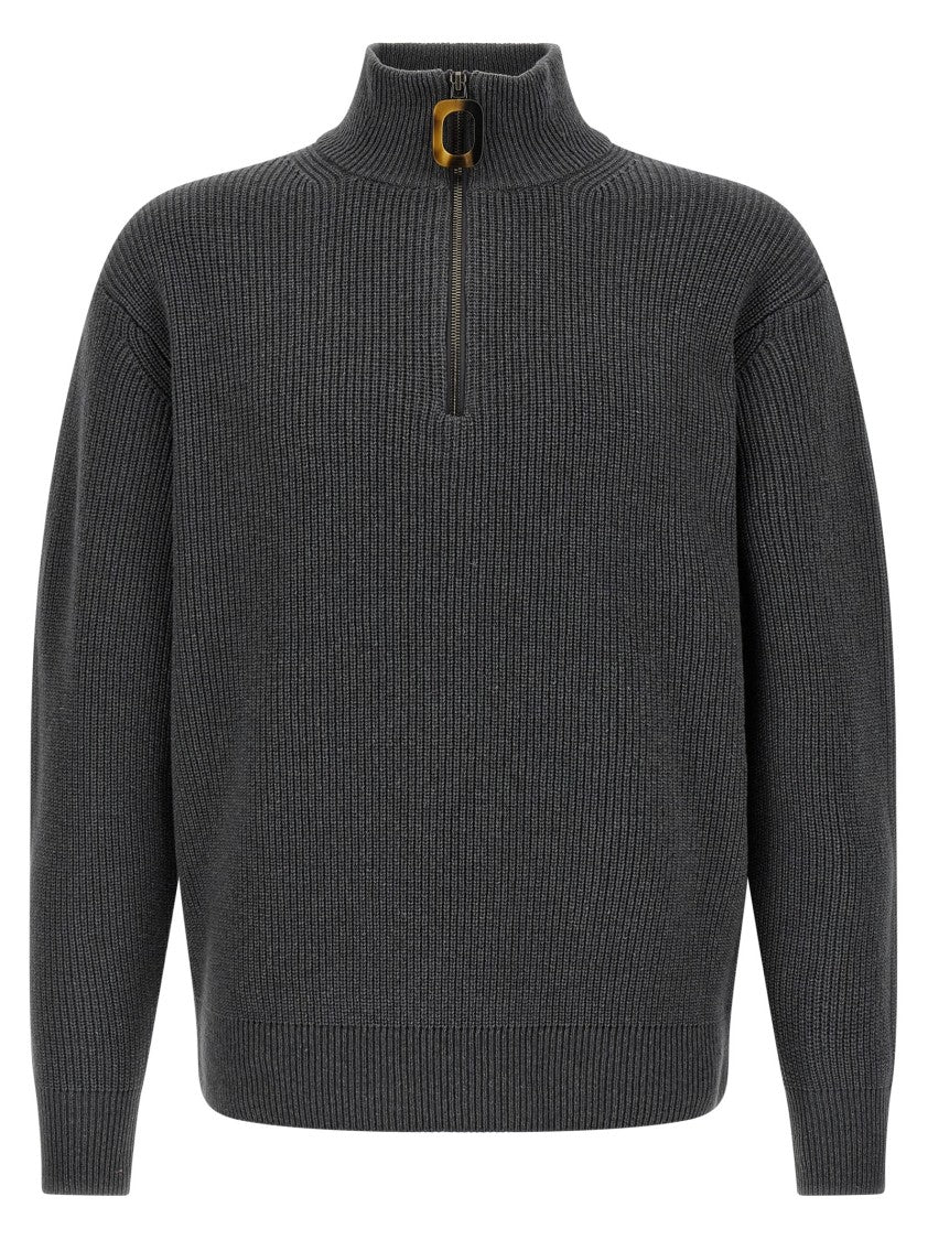 J. W. Anderson Half-Zip Knit Sweater With Horn-Effect Zipper