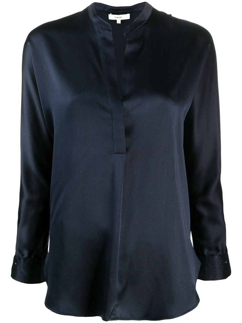 Vince Band Collar Blouse