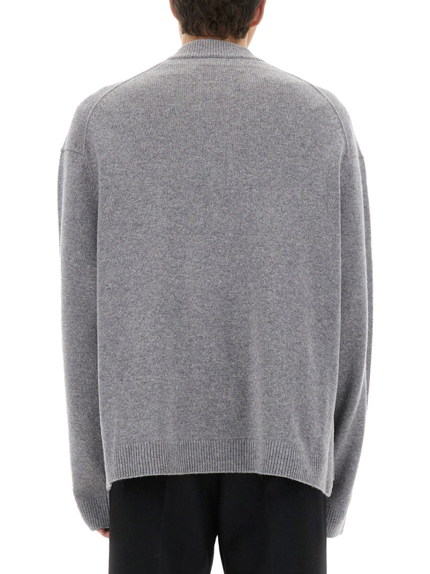 Acne Studios Relaxed-Fit V-Neck Cardigan With Button-Down Front And Embroidered Detailing