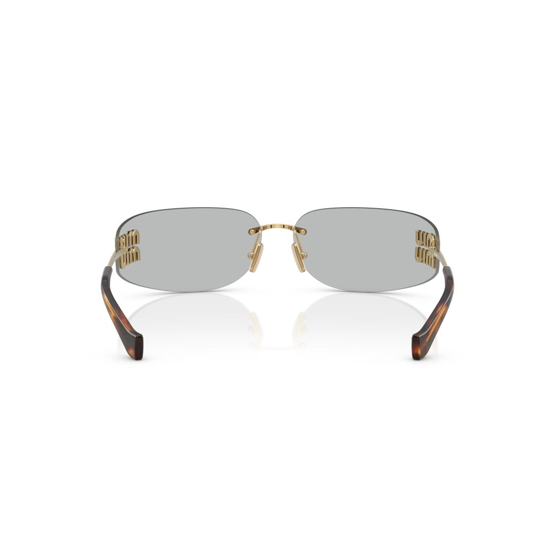 Miu Miu Rimless Sunglasses With Rectangular Grey Lenses