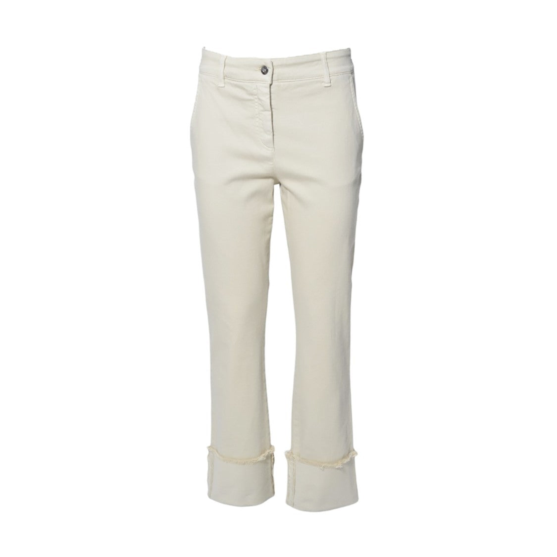 Room 52 Vida Beige Cotton Denim Trousers