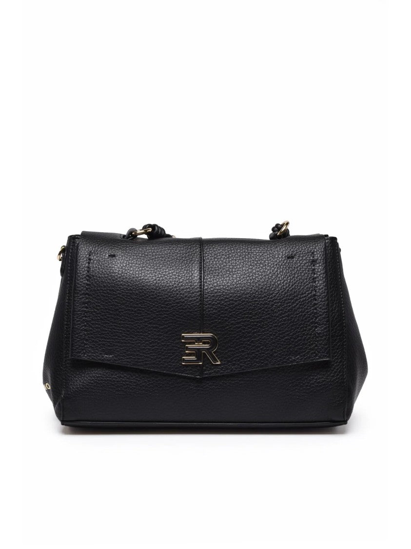 Ermanno Firenze Black Polyurethane Eba Shoulder Bag