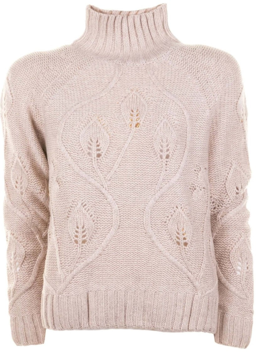 Mc2 Saint Barth Textured Knitted Sweater With High Ribbed Turtleneck