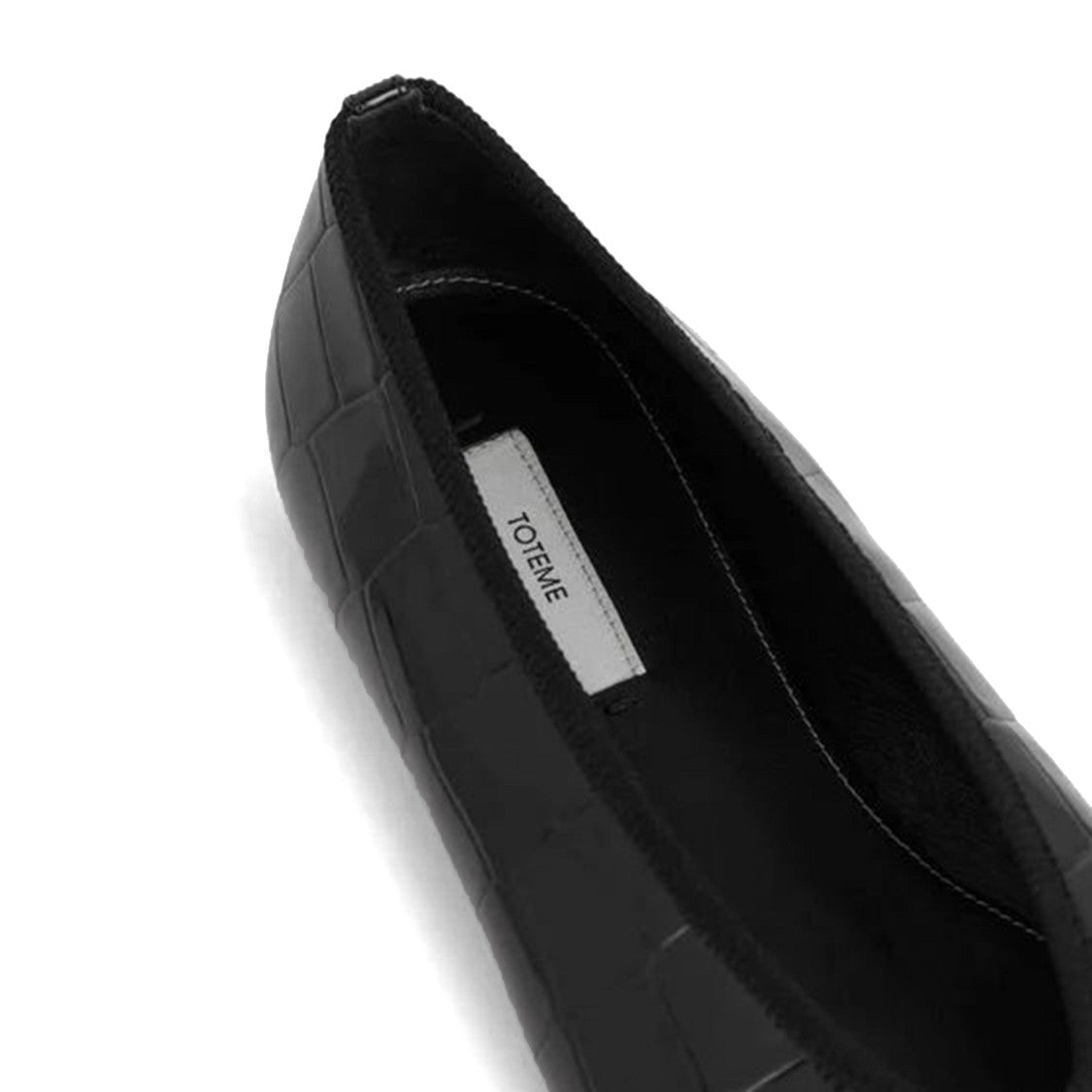 Totême Minimalist Croco-Embossed Ballerinas