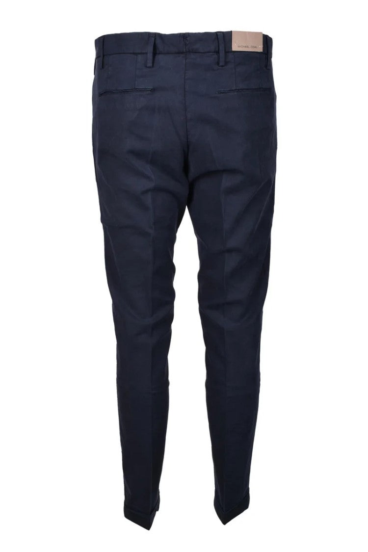 Michael Coal Blue Cotton-Blend Stretch Pants