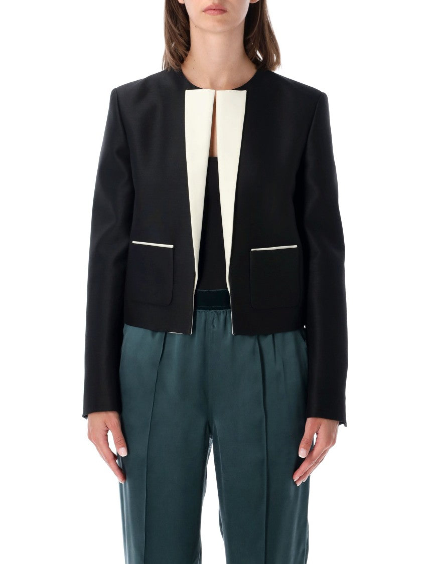 Tom Ford Wool-Silk Short Collarless Blazer