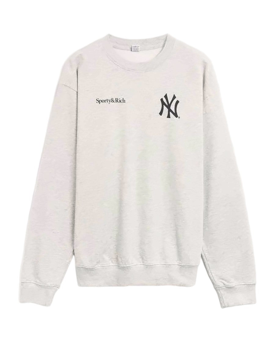 Sporty And Rich Light Grey Long-Sleeve Sweatshirt With Graphic Accents