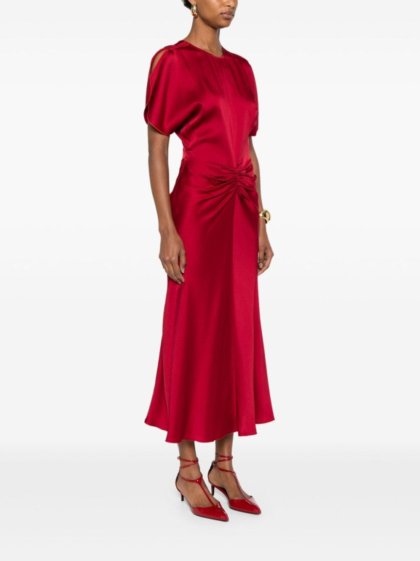 Victoria Beckham Midi Dress With Flutter Sleeves
