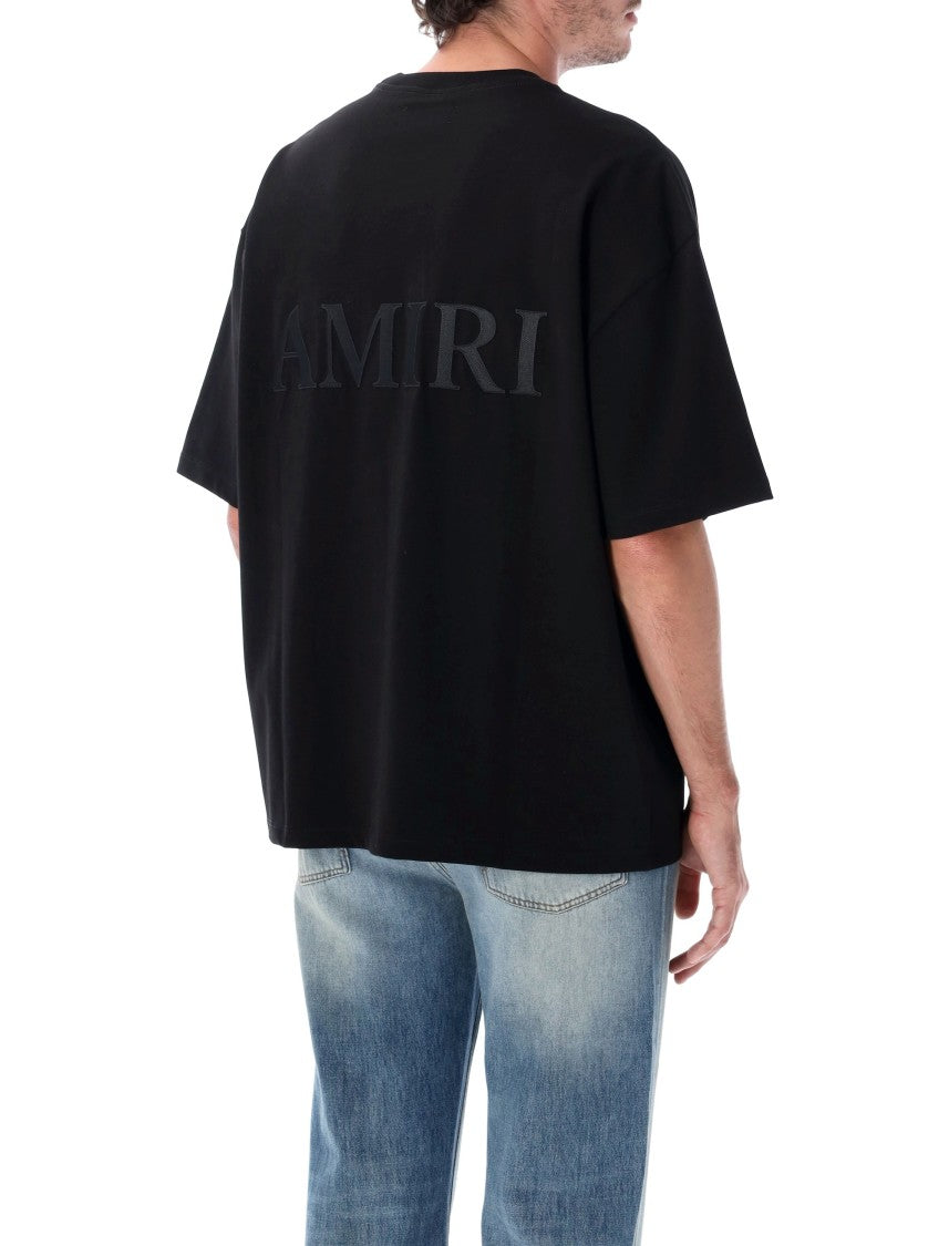 Amiri Monochrome Tone-On-Tone Logo Embroidered Oversized T-Shirt