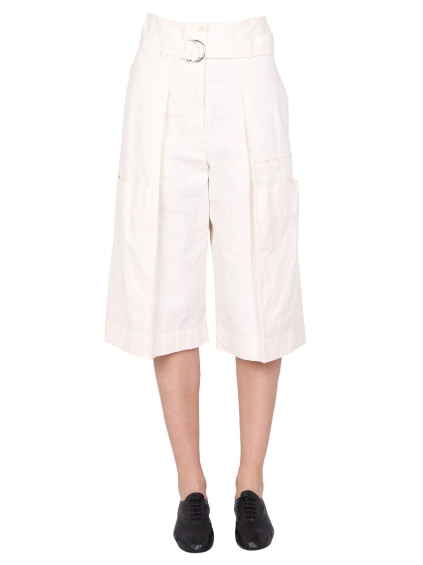 Lemaire High-Waist Bermuda Shorts With Waist Belt