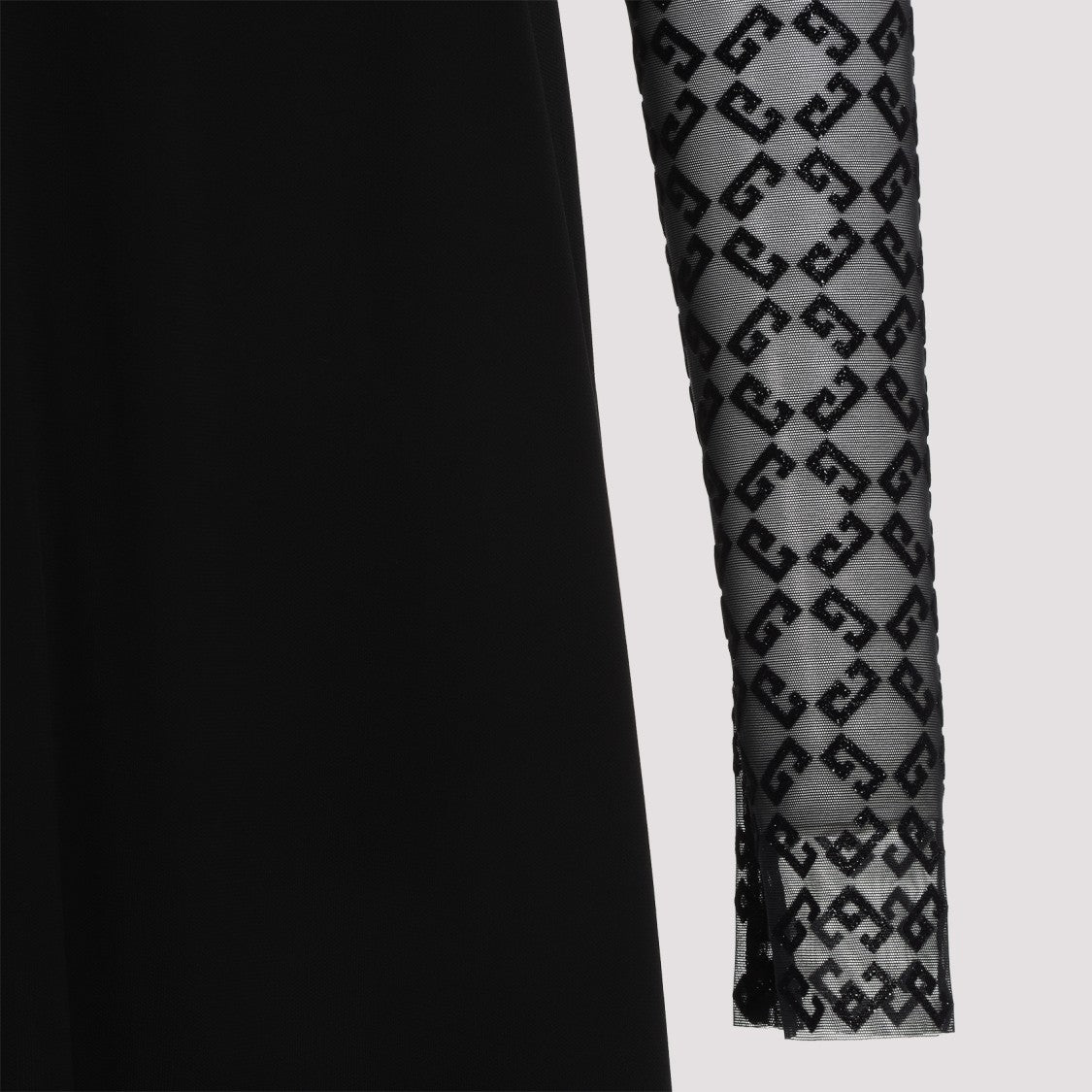 Givenchy Fitted Black Dress With Lace Overlay