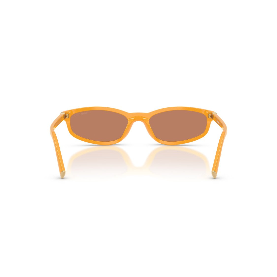 Miu Miu Rectangular Orange Acetate Sunglasses With Metallic Accents